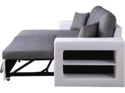 Canapé D'angle Convertible/réversible "Axel" - 3 Places - Blanc/Gris -Meubles Soldes Boutique canape 20959267