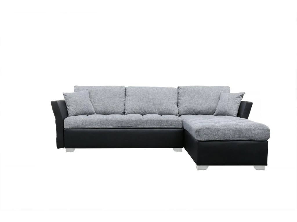 Canapé D'angle Réversible "Valentine" - 4 Places - Gris/Noir 3 Canapé D'angle Réversible "Valentine" - 4 Places - Gris/Noir
