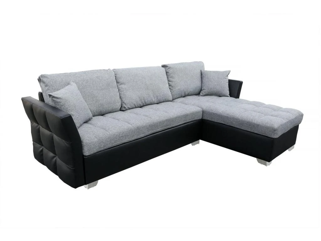 Canapé D'angle Réversible "Valentine" - 4 Places - Gris/Noir 8 Canapé D'angle Réversible "Valentine" - 4 Places - Gris/Noir – Image 6