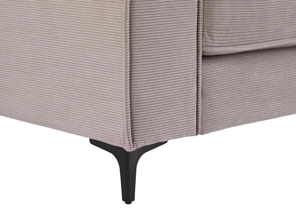 Canapé 3 Places En Velours Côtelé Gris OLMEDA 7 Canapé 3 Places En Velours Côtelé Gris OLMEDA – Image 5