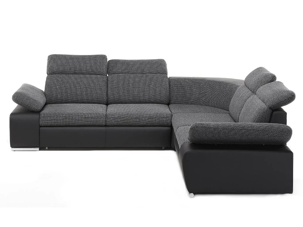 Canapé D'angle Convertible Avec Rangement En Tissu Et Simili RABELAIS - Bicolore Anthracite Et Noir 6 Canapé D'angle Convertible Avec Rangement En Tissu Et Simili RABELAIS - Bicolore Anthracite Et Noir – Image 4