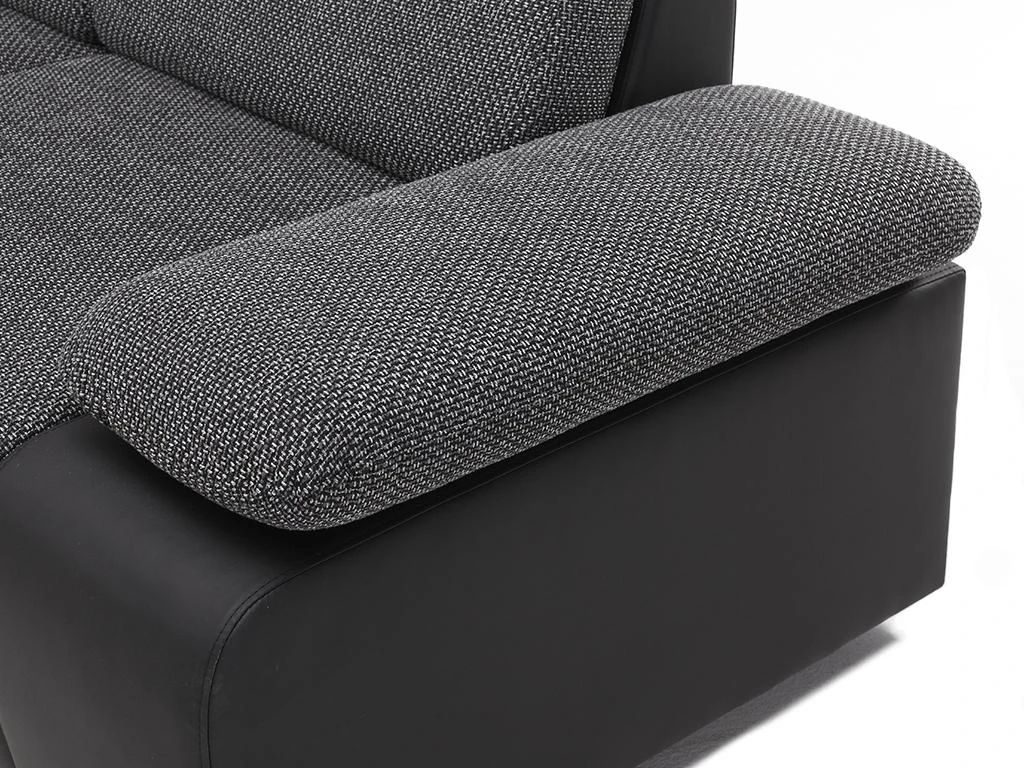 Canapé D'angle Convertible Avec Rangement En Tissu Et Simili RABELAIS - Bicolore Anthracite Et Noir 12 Canapé D'angle Convertible Avec Rangement En Tissu Et Simili RABELAIS - Bicolore Anthracite Et Noir – Image 10