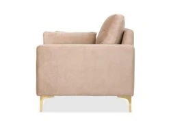 Canapé 2 Places Moderne Pieds Dorés Jeriko Velours Taupe Clair -Meubles Soldes Boutique canape 21125133