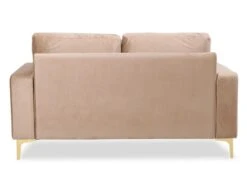 Canapé 2 Places Moderne Pieds Dorés Jeriko Velours Taupe Clair -Meubles Soldes Boutique canape 21125135