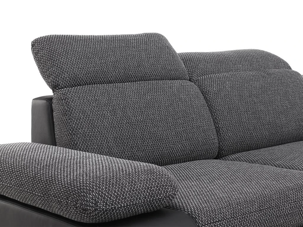 Canapé D'angle Convertible Avec Rangement En Tissu Et Simili RABELAIS - Bicolore Anthracite Et Noir 9 Canapé D'angle Convertible Avec Rangement En Tissu Et Simili RABELAIS - Bicolore Anthracite Et Noir – Image 7