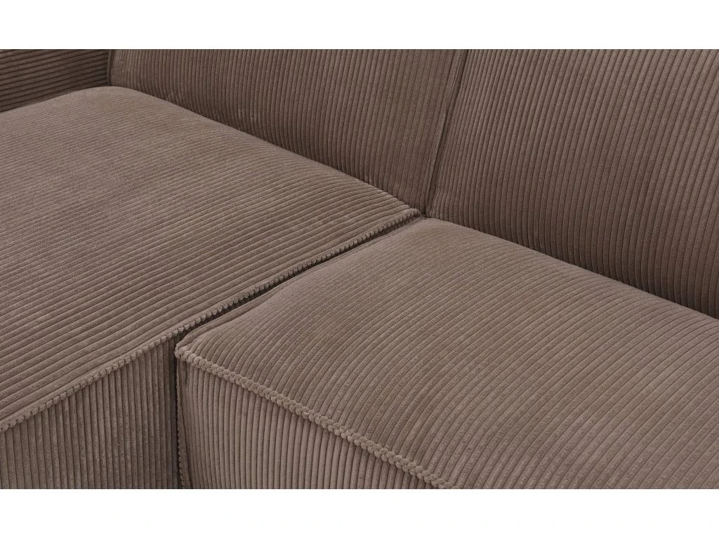 Canapé D'angle Réversible Et Convertible Johnny Velours Côtelé Taupe 7 Canapé D'angle Réversible Et Convertible Johnny Velours Côtelé Taupe – Image 5