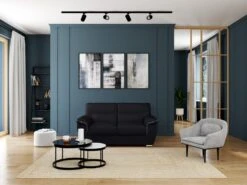 Canapé 2 Places En Cuir THIBAULT - Noir