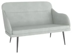 Banc Banquette 110 X 76 X 80 Cm Velours Gris Clair 02_0010643