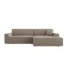 Canapé Angle Droit Convertible Coffre Velours Côtelé Taupe 300x174cm -Meubles Soldes Boutique canape 21220201
