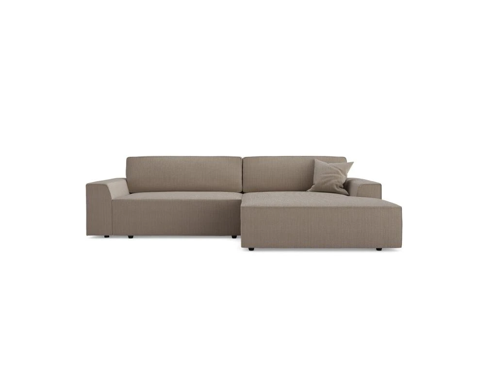 Canapé Angle Droit Convertible Coffre Velours Côtelé Taupe 300x174cm 3 Canapé Angle Droit Convertible Coffre Velours Côtelé Taupe 300x174cm