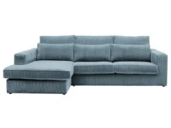 Canapé D'angle Gauche En Velours Côtelé Bleu Turquoise MONDOVI -Meubles Soldes Boutique canape 21382787