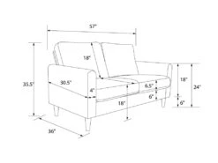 Canapé 2 Places En Lin Bleu -Meubles Soldes Boutique canape 21489029