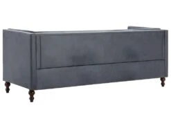 Canapé Chesterfield à 3 Places Revêtement En Tissu Gris -Meubles Soldes Boutique canape 21990735