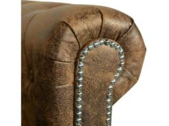 Canapé Chesterfield 3 Places Cuir Artificiel Marron -Meubles Soldes Boutique canape 21990879
