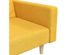 Canapé-lit à 2 Places Avec Deux Oreillers Jaune Tissu -Meubles Soldes Boutique canape 21991825