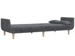 Canapé-lit à 2 Places Avec Deux Oreillers Gris Clair Tissu 18 Canapé-lit à 2 Places Avec Deux Oreillers Gris Clair Tissu -Meubles Soldes Boutique canape 21992481