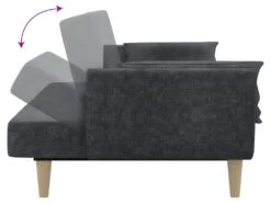 Canapé-lit à 2 Places Avec Deux Oreillers Gris Clair Tissu 19 Canapé-lit à 2 Places Avec Deux Oreillers Gris Clair Tissu -Meubles Soldes Boutique canape 21992483