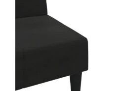 Canapé-lit à 2 Places Avec Tabouret Noir Tissu Microfibre -Meubles Soldes Boutique canape 21995363