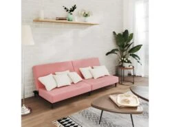 Canapé-lit à 2 Places Rose Velours