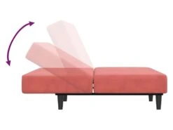Canapé-lit à 2 Places Rose Velours -Meubles Soldes Boutique canape 21995817