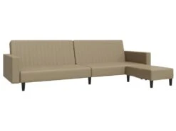 Canapé-lit à 2 Places Avec Repose-pied Cappuccino Similicuir -Meubles Soldes Boutique canape 21995847