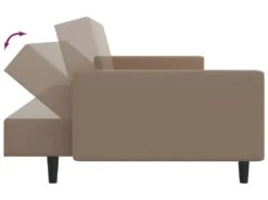 Canapé-lit à 2 Places Avec Repose-pied Cappuccino Similicuir -Meubles Soldes Boutique canape 21995859