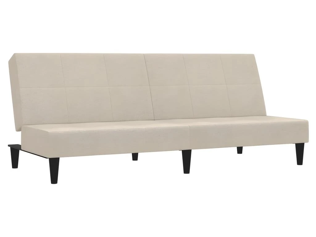 Canapé-lit à 2 Places Crème Tissu Microfibre 4 Canapé-lit à 2 Places Crème Tissu Microfibre – Image 2
