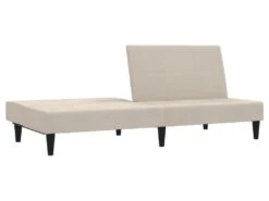 Canapé-lit à 2 Places Crème Tissu Microfibre 16 Canapé-lit à 2 Places Crème Tissu Microfibre -Meubles Soldes Boutique canape 21998861