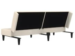 Canapé-lit à 2 Places Crème Tissu Microfibre 18 Canapé-lit à 2 Places Crème Tissu Microfibre -Meubles Soldes Boutique canape 21998865