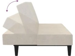 Canapé-lit à 2 Places Crème Tissu Microfibre 19 Canapé-lit à 2 Places Crème Tissu Microfibre -Meubles Soldes Boutique canape 21998867