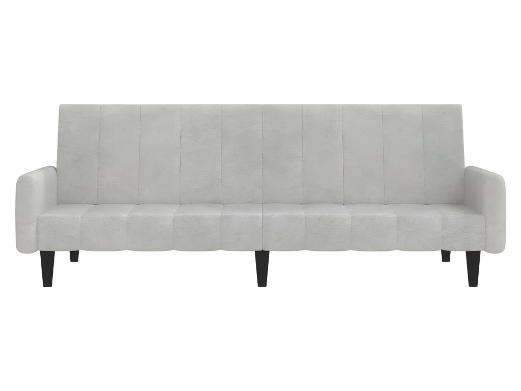 Canapé-lit à 2 Places Gris Clair Tissu Microfibre 6 Canapé-lit à 2 Places Gris Clair Tissu Microfibre – Image 4