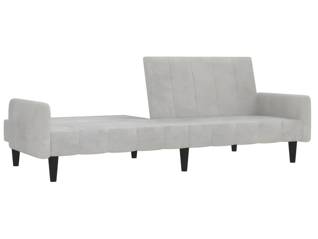 Canapé-lit à 2 Places Gris Clair Tissu Microfibre 7 Canapé-lit à 2 Places Gris Clair Tissu Microfibre – Image 5