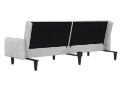 Canapé-lit à 2 Places Gris Clair Tissu Microfibre 18 Canapé-lit à 2 Places Gris Clair Tissu Microfibre -Meubles Soldes Boutique canape 21998905