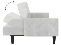 Canapé-lit à 2 Places Gris Clair Tissu Microfibre 19 Canapé-lit à 2 Places Gris Clair Tissu Microfibre -Meubles Soldes Boutique canape 21998907