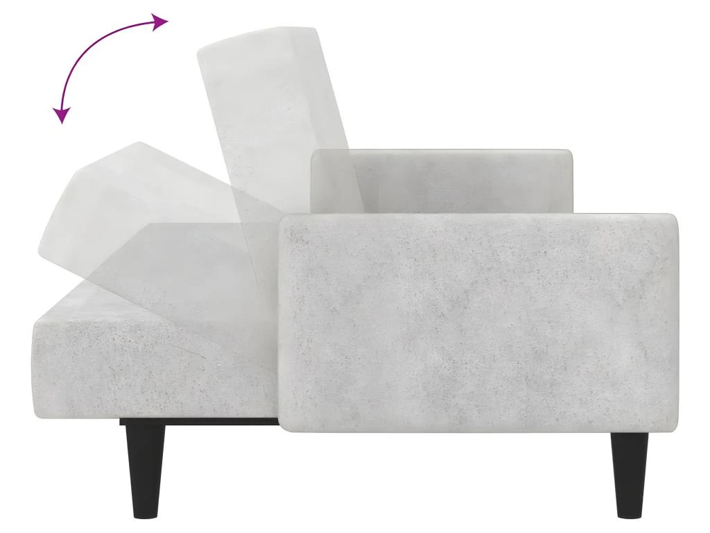 Canapé-lit à 2 Places Gris Clair Tissu Microfibre 10 Canapé-lit à 2 Places Gris Clair Tissu Microfibre – Image 8