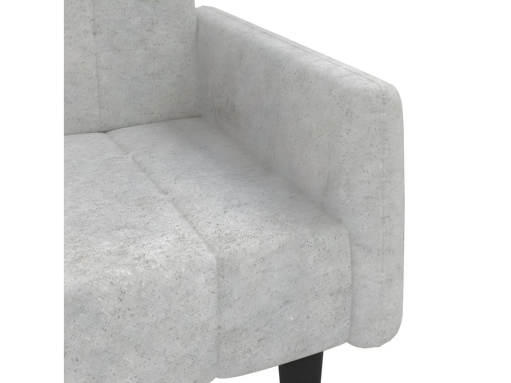 Canapé-lit à 2 Places Gris Clair Tissu Microfibre 11 Canapé-lit à 2 Places Gris Clair Tissu Microfibre – Image 9