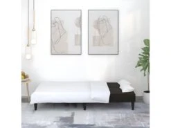 Canapé-lit à 2 Places Noir Tissu Microfibre -Meubles Soldes Boutique canape 21998975