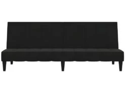 Canapé-lit à 2 Places Noir Tissu Microfibre -Meubles Soldes Boutique canape 21998977