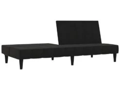 Canapé-lit à 2 Places Noir Tissu Microfibre -Meubles Soldes Boutique canape 21998979