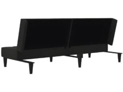 Canapé-lit à 2 Places Noir Tissu Microfibre -Meubles Soldes Boutique canape 21998983