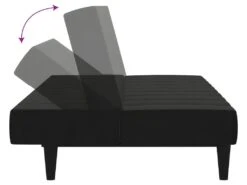 Canapé-lit à 2 Places Noir Tissu Microfibre -Meubles Soldes Boutique canape 21998985