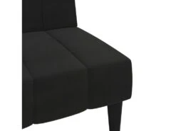 Canapé-lit à 2 Places Noir Tissu Microfibre -Meubles Soldes Boutique canape 21998987