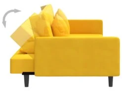 Canapé-lit 2 Places 2 Oreillers Et Repose-pied Jaune Velours 19 Canapé-lit 2 Places 2 Oreillers Et Repose-pied Jaune Velours -Meubles Soldes Boutique canape 21999513