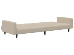 Canapé-lit à 2 Places Crème Microfibre -Meubles Soldes Boutique canape 22000647
