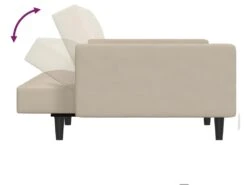 Canapé-lit à 2 Places Crème Microfibre -Meubles Soldes Boutique canape 22000651