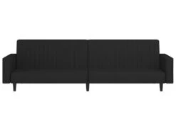 Canapé-lit à 2 Places Avec Repose-pied Noir Velours 16 Canapé-lit à 2 Places Avec Repose-pied Noir Velours -Meubles Soldes Boutique canape 22000929