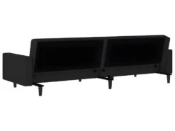 Canapé-lit à 2 Places Avec Repose-pied Noir Velours 17 Canapé-lit à 2 Places Avec Repose-pied Noir Velours -Meubles Soldes Boutique canape 22000931