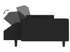 Canapé-lit à 2 Places Avec Repose-pied Noir Velours 20 Canapé-lit à 2 Places Avec Repose-pied Noir Velours -Meubles Soldes Boutique canape 22000937