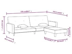 Canapé-lit à 2 Places Avec Repose-pied Gris Clair Tissu -Meubles Soldes Boutique canape 22001015