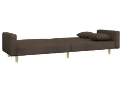 Canapé-lit à 2 Places Avec Deux Oreillers Taupe Tissu -Meubles Soldes Boutique canape 22002197
